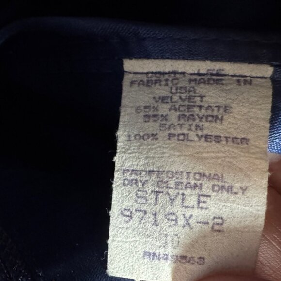 Vintage Victor Costa Saks Fifth Avenue Puff Sleeve Velvet Blue Formal Dress 10 - Picture 15 of 15